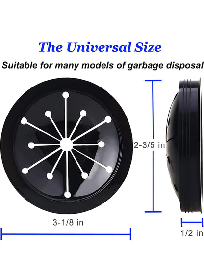 Garbage Disposal Splash Guards Collar Sink Baffle Multi-Function Kitchen Drain Plugs for GE 3-1/8 Inch Kitchen Sink Drain Splash Guard Whirlaway Sinkmaster and Waste King (Black) Needle