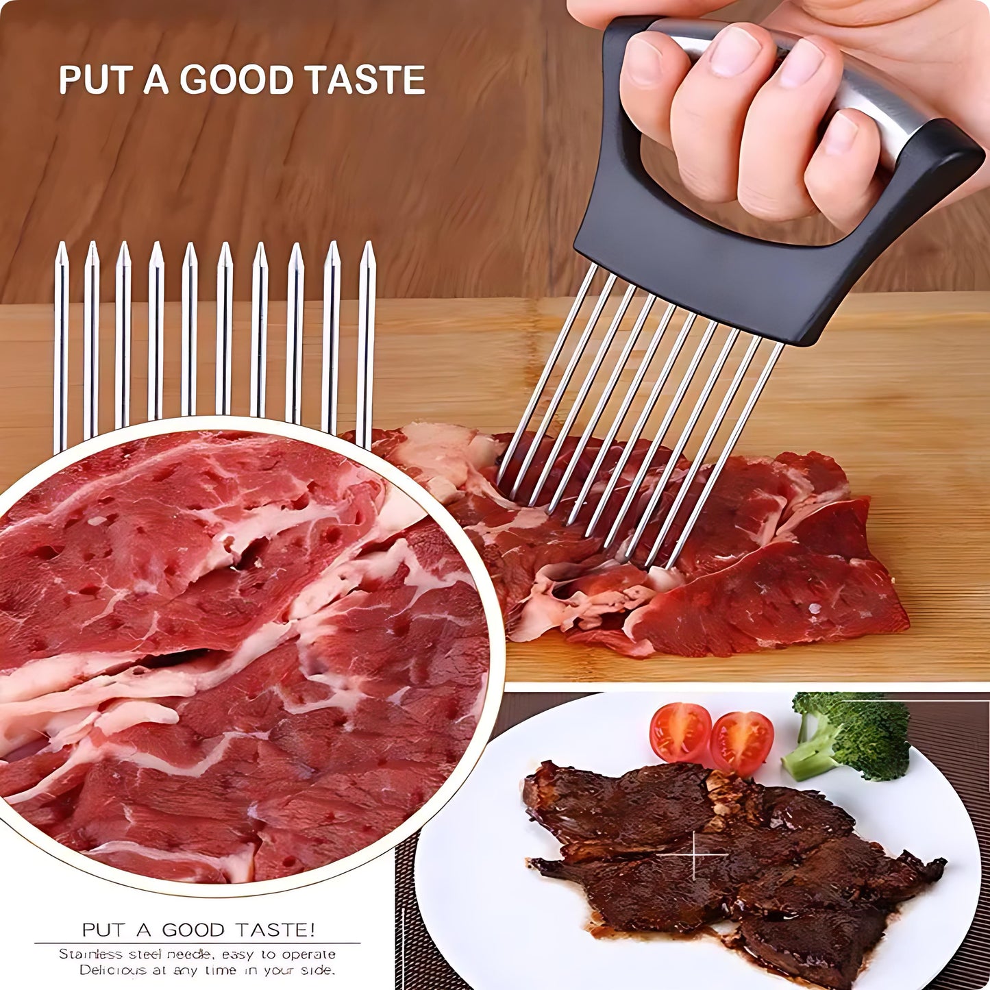 Stainless Steel Onion Slicer and Vegetable Cutter Tool