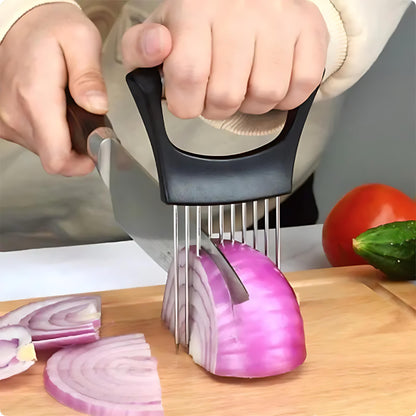 Stainless Steel Onion Slicer and Vegetable Cutter Tool