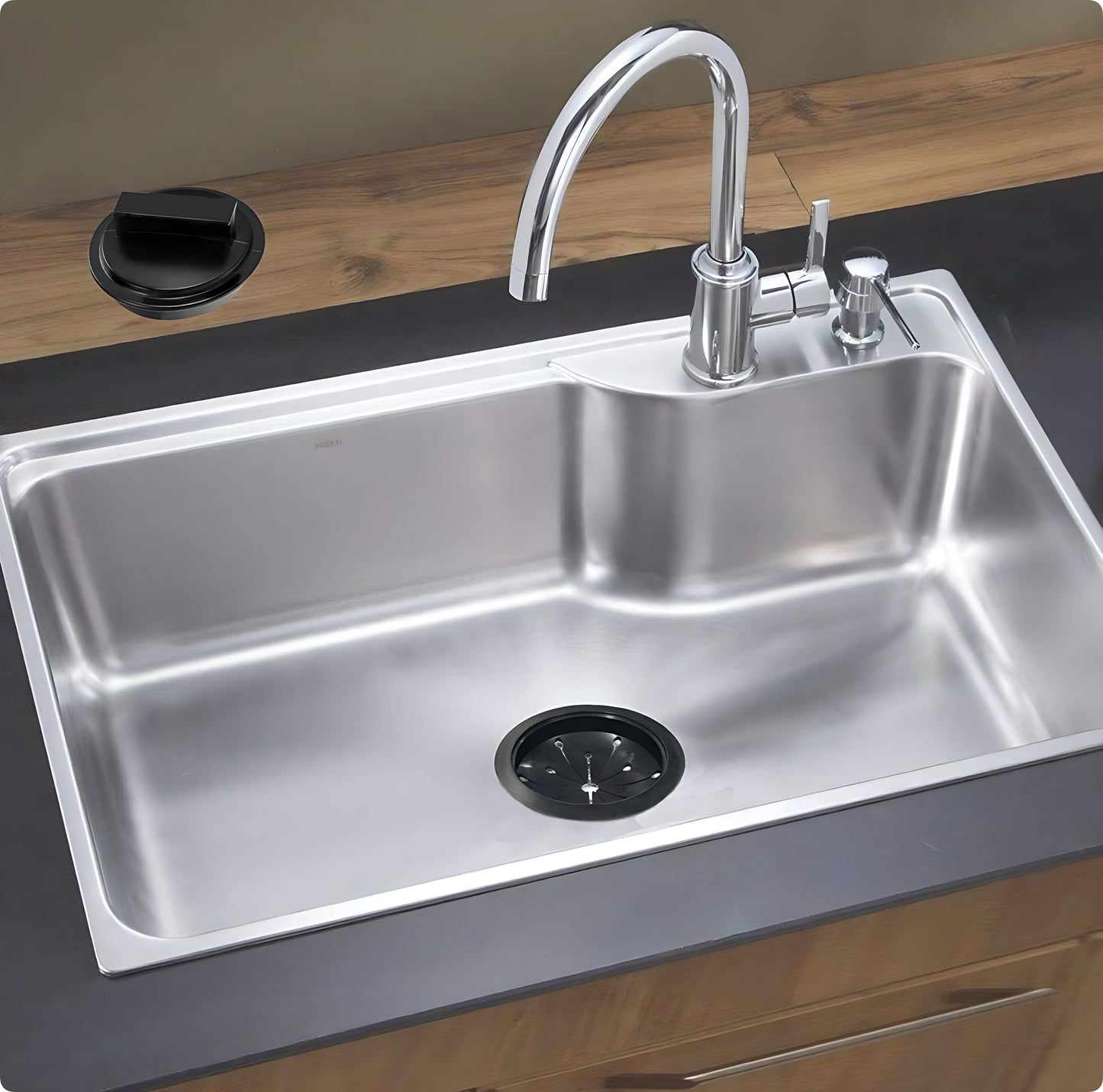 Garbage Disposal Splash Guards Collar Sink Baffle Multi-Function Kitchen Drain Plugs for GE 3-1/8 Inch Kitchen Sink Drain Splash Guard Whirlaway Sinkmaster and Waste King (Black) Needle