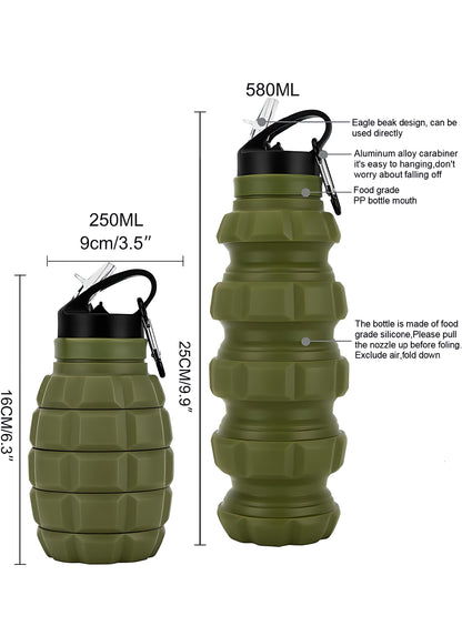Generic Etoto Plastic grenade water bottle food grade silicone cycling sports water bottle high-temperature resistant water bottle-green