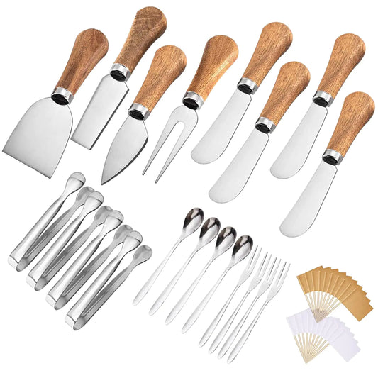 Cheese Knives Set with Wooden Handle Mini Steel Stainless Cheese knife set for Cheese Boards Charcuterie Boards for party Wedding Christmas
