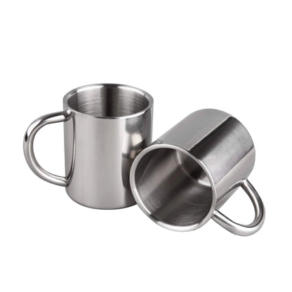 IMEEA Coffee Mugs Unbreakable Double Walled Stainless Steel Mug with Handle 13.5oz/400ml Camping Coffee Mugs Set of 2
