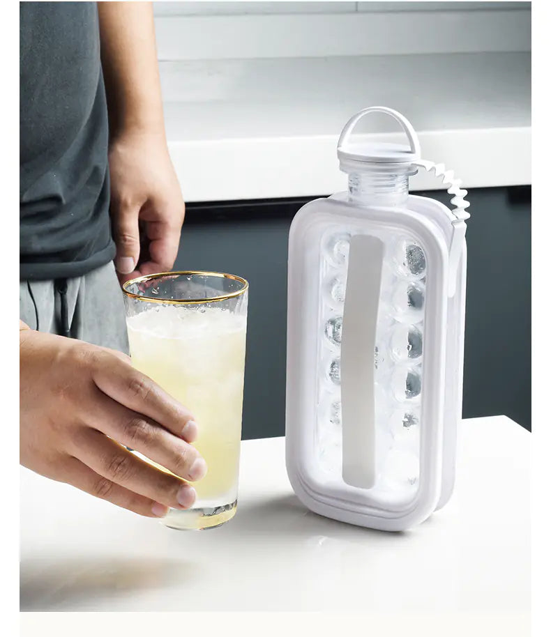 2-in-1 Ice Ball Maker and Cool Water Bottle